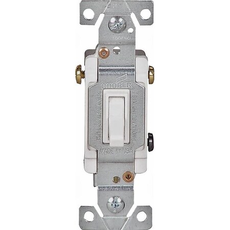 Eaton Wiring Devices Toggle Switch, 15 A, 120 V, 3 -Position, Push-In Terminal, Polycarbonate Housing Material 1303W